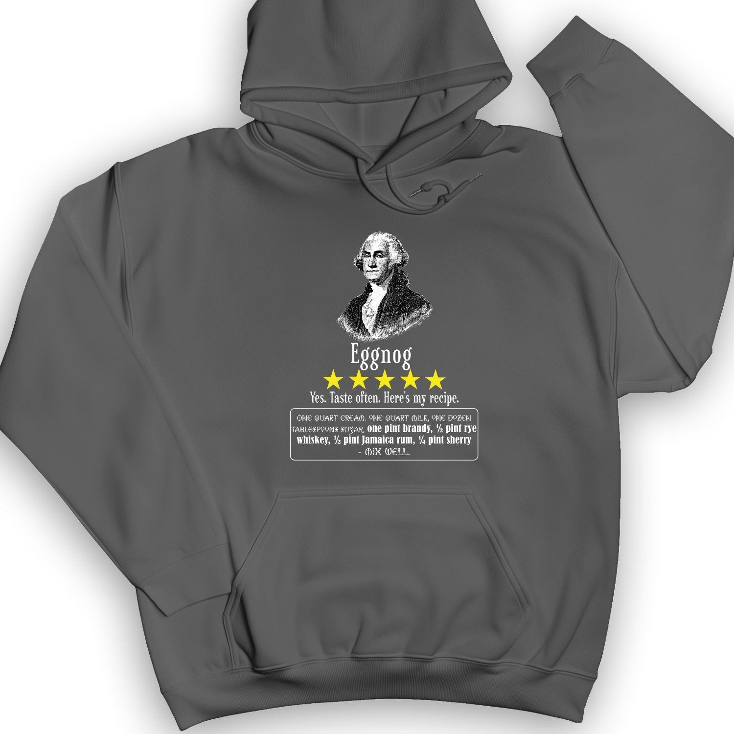 Eggnog George Washington Hoodie Charcoal / S