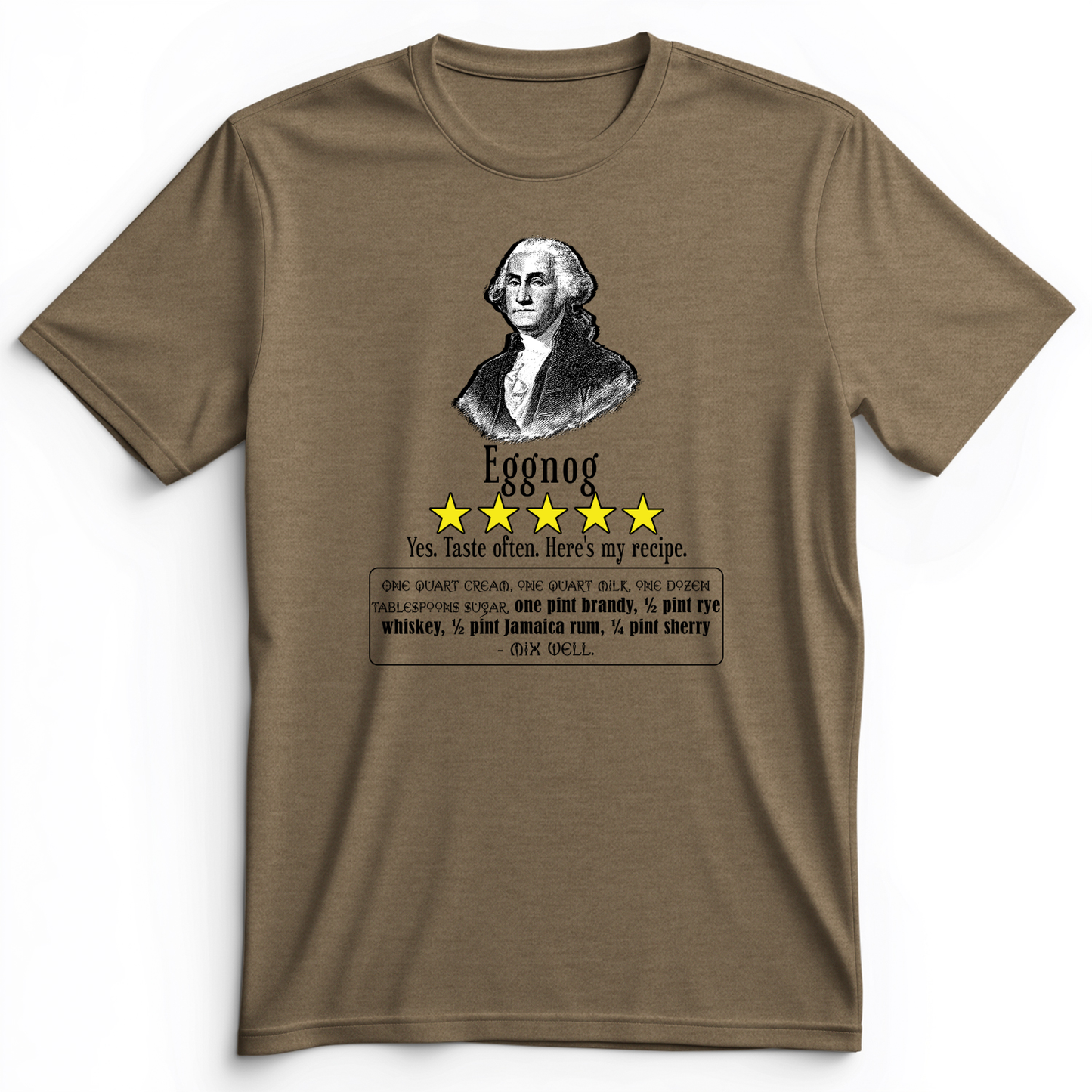 Eggnog George Washington Premium Tee Heather Olive / S