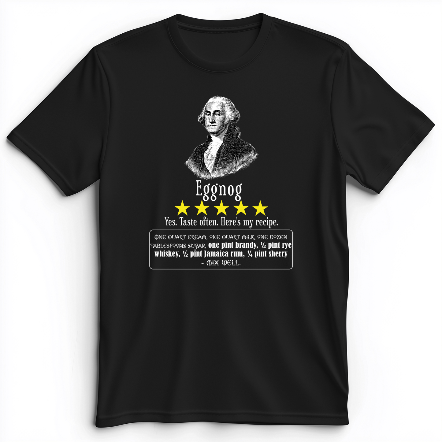 Eggnog George Washington Premium Tee Black / S
