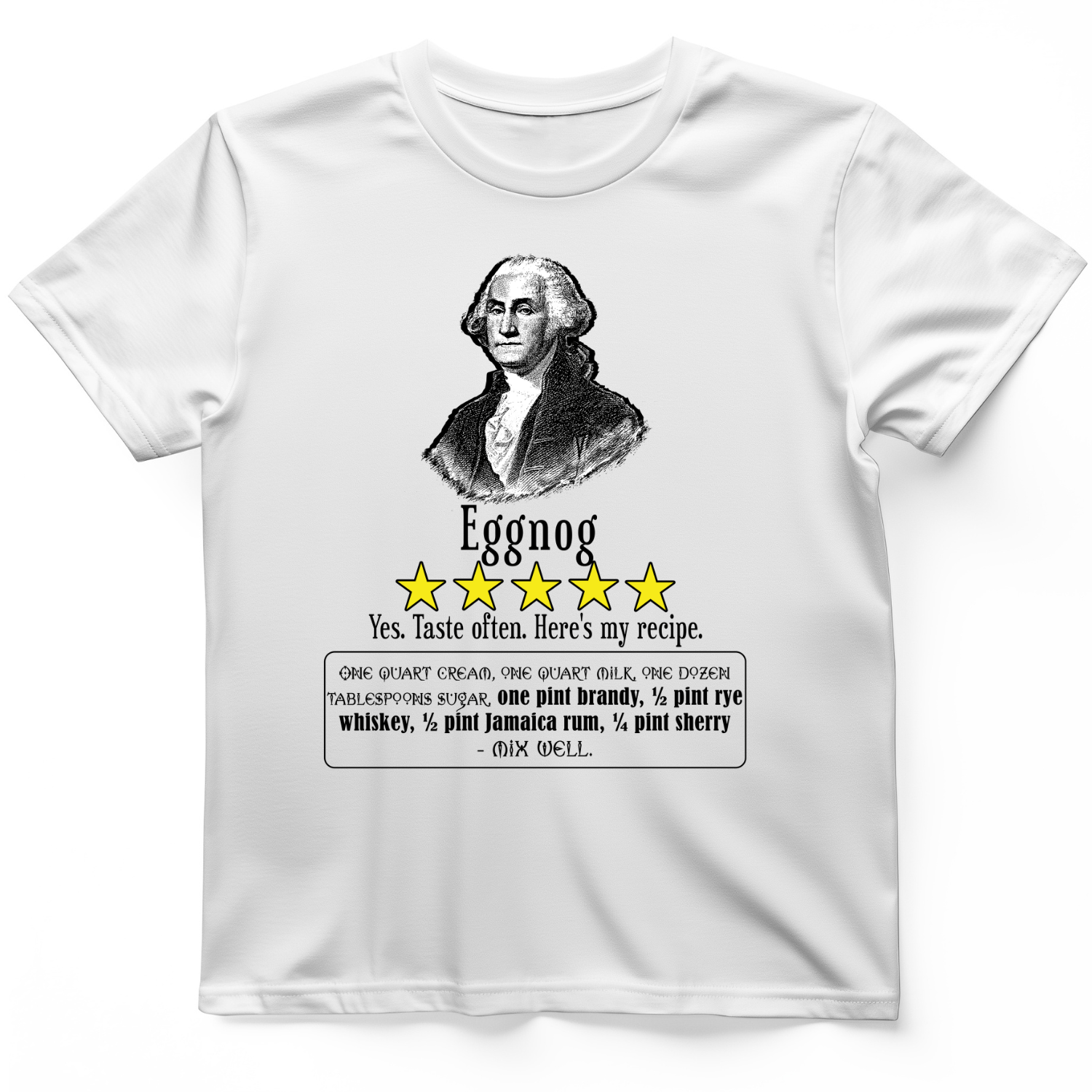 Eggnog George Washington T-Shirt White / S
