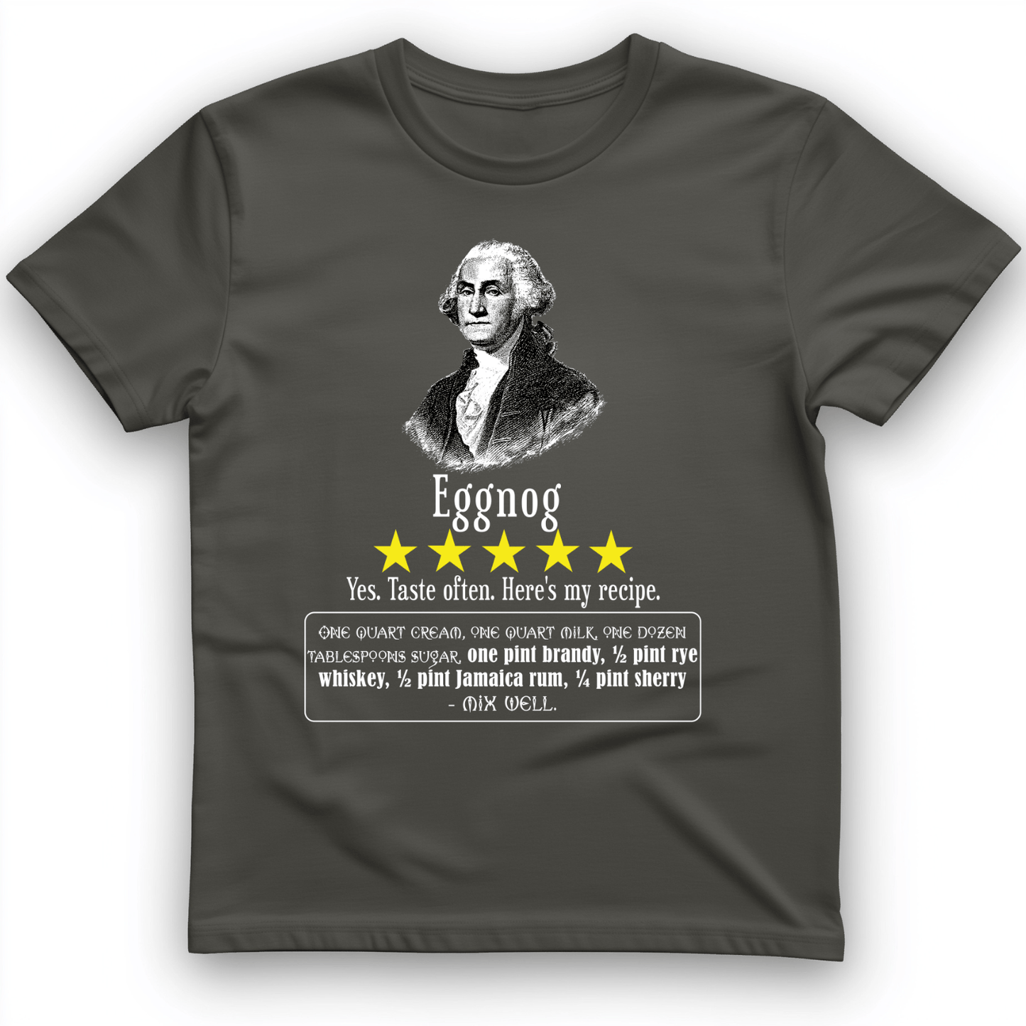 Eggnog George Washington T-Shirt Charcoal / S
