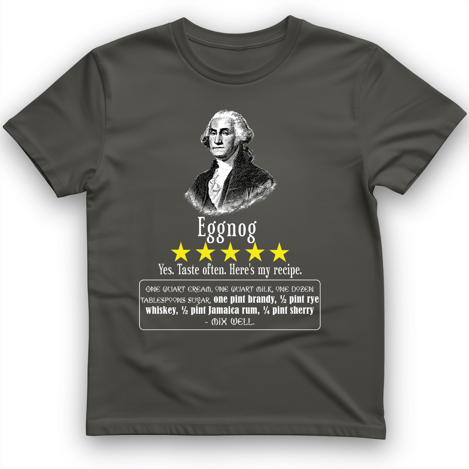 Eggnog George Washington T-Shirt Charcoal / S