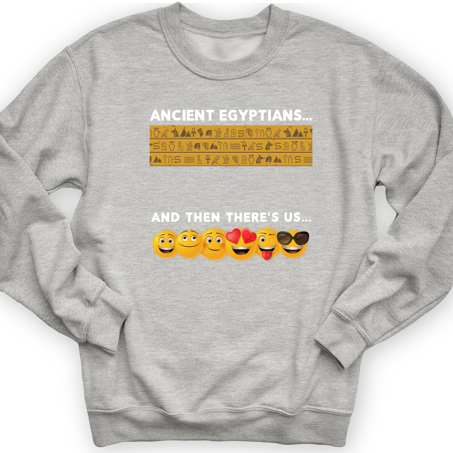 Egyptian Emoticons Crewneck Sport Grey / S