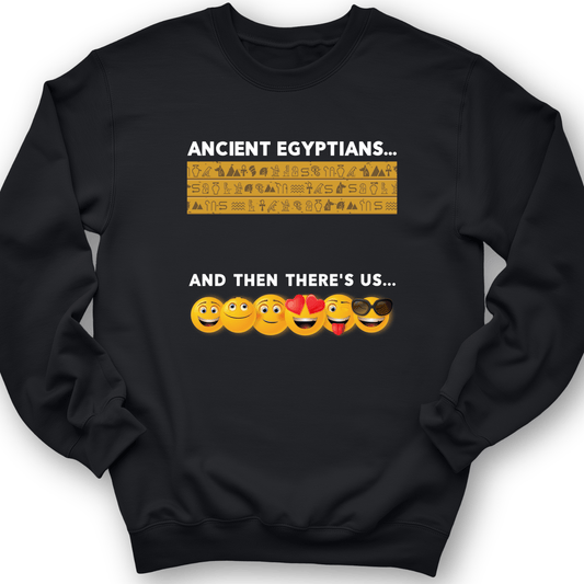 Egyptian Emoticons Crewneck Black / S