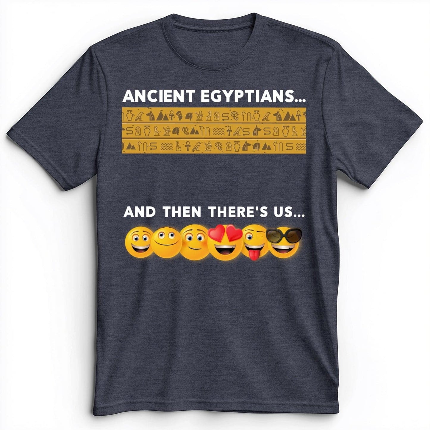 Egyptian Emoticons Premium Tee Heather Navy / S