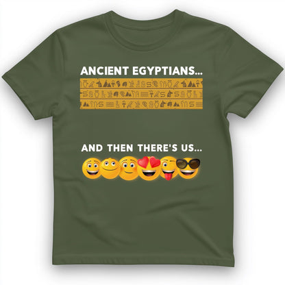Egyptian Emoticons T-Shirt Military Green / S