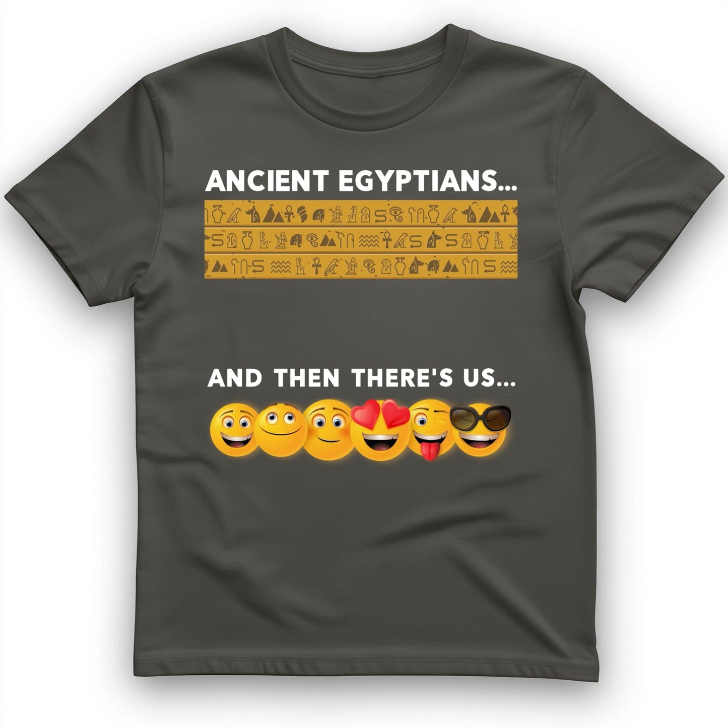 Egyptian Emoticons T-Shirt Charcoal / S
