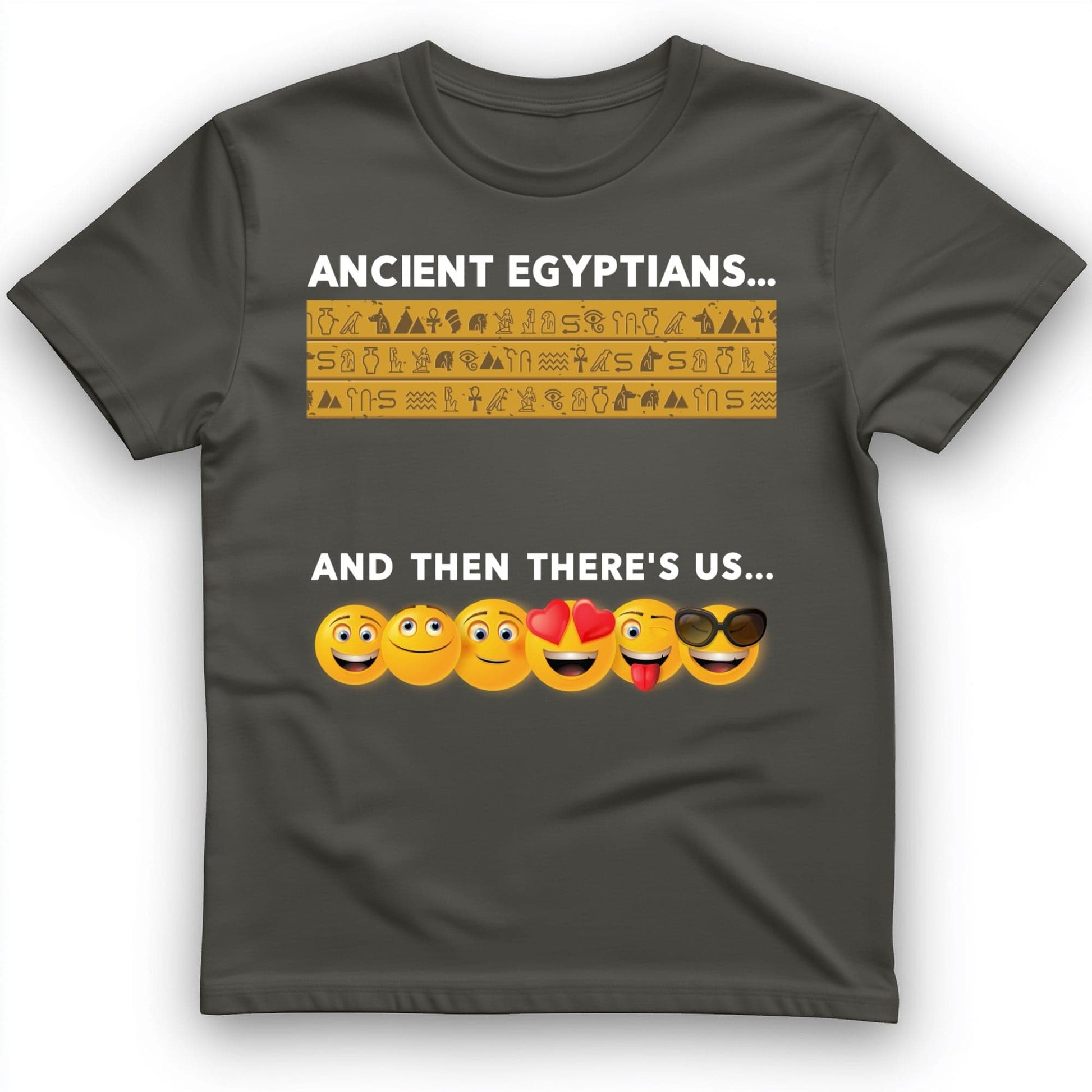 Egyptian Emoticons T-Shirt Charcoal / S