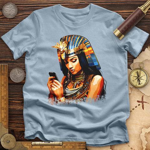 Egyptian Goddess Texting High Quality Tee Light Blue / S