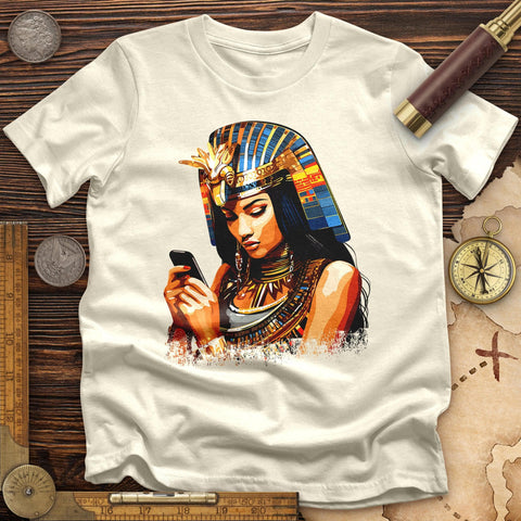 Egyptian Goddess Texting High Quality Tee Natural / S