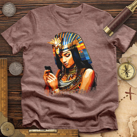 Egyptian Goddess Texting High Quality Tee Heather Mauve / S