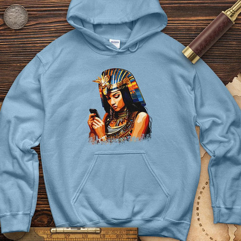 Egyptian Goddess Texting Hoodie Light Blue / S