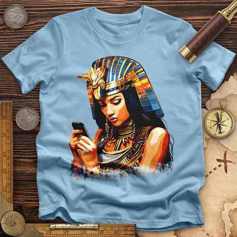 Egyptian Goddess Texting T-Shirt Light Blue / S