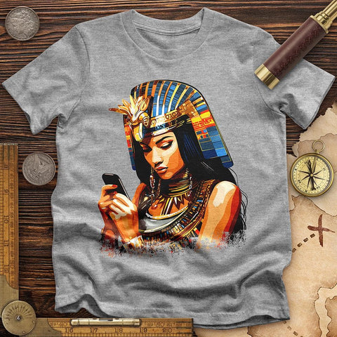 Egyptian Goddess Texting T-Shirt Sport Grey / S