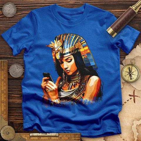 Egyptian Goddess Texting T-Shirt Royal / S