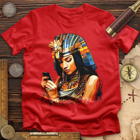 Egyptian Goddess Texting T-Shirt Red / S