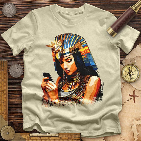 Egyptian Goddess Texting T-Shirt Natural / S