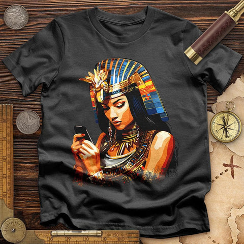 Egyptian Goddess Texting T-Shirt Charcoal / S