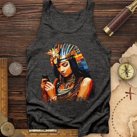 Egyptian Goddess Texting Tank Charcoal Black TriBlend / XS