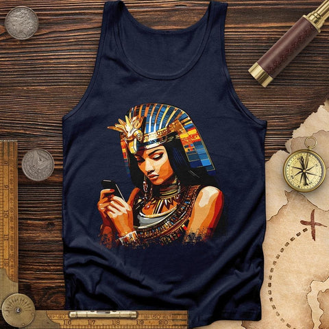 Egyptian Goddess Texting Tank Navy / XS