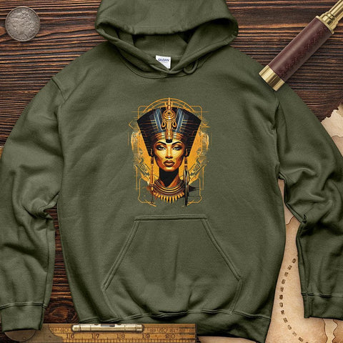 Egyptian Queen Decor Hoodie Military Green / S