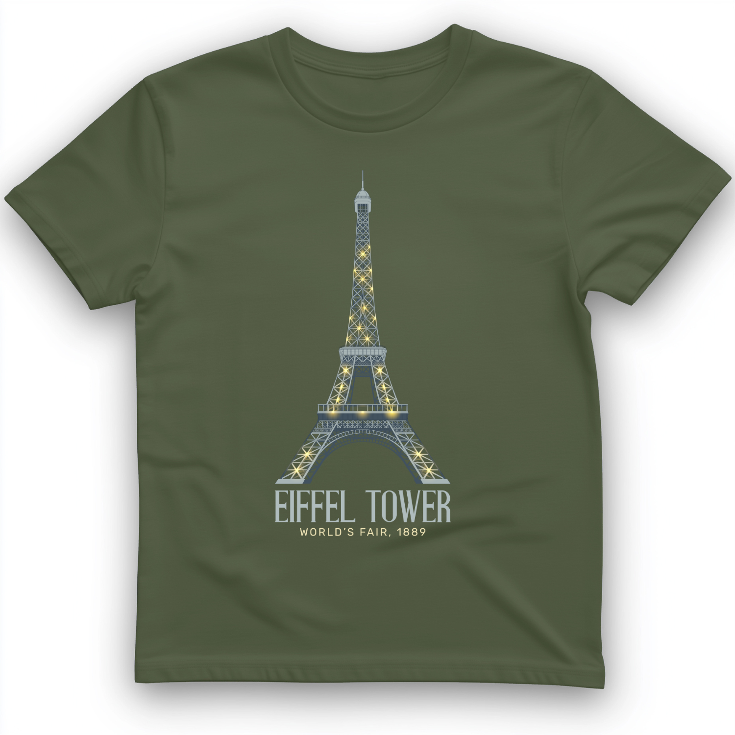 Eiffel Tower 1889 T-Shirt Military Green / S