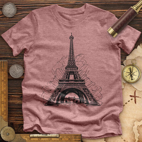 Eiffel Tower High Quality Tee Heather Mauve / S