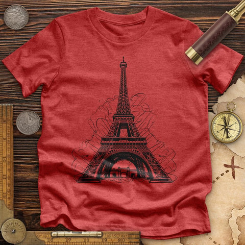 Eiffel Tower High Quality Tee Heather Red / S