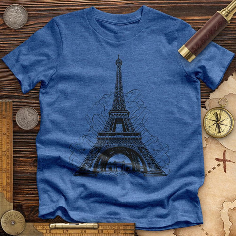 Eiffel Tower High Quality Tee Heather True Royal / S