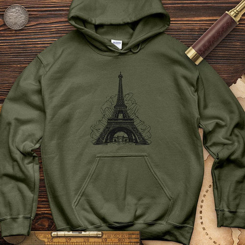 Eiffel Tower Hoodie Military Green / S