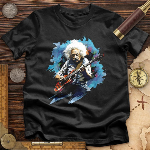 Einstein Playing Guitar T-Shirt Black / S