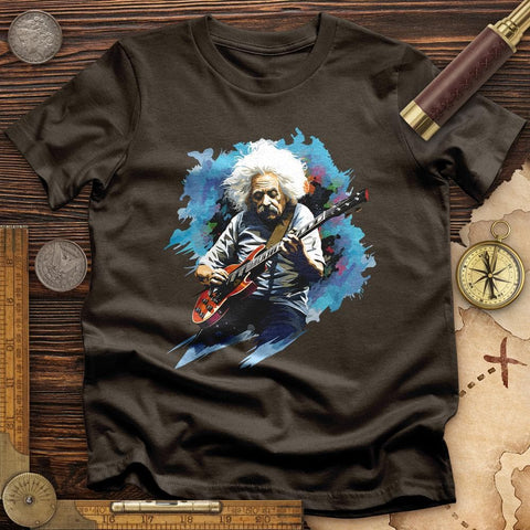 Einstein Playing Guitar T-Shirt Dark Chocolate / S