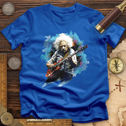Einstein Playing Guitar T-Shirt Royal / S