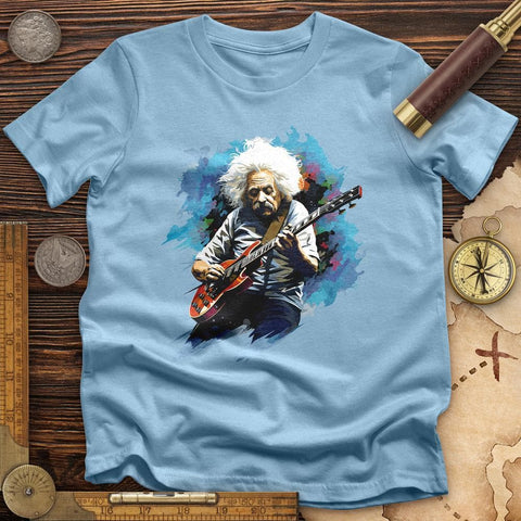 Einstein Playing Guitar T-Shirt Light Blue / S