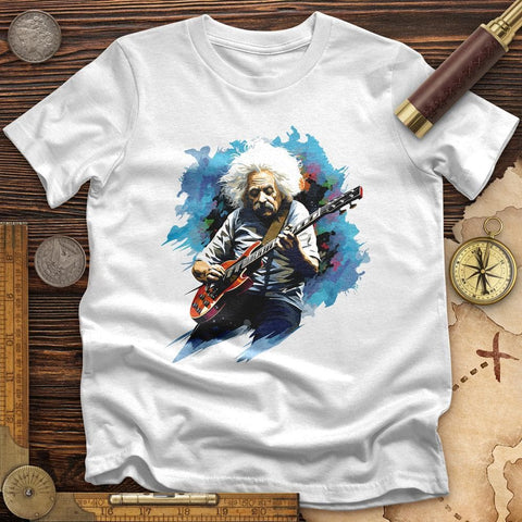 Einstein Playing Guitar T-Shirt White / S