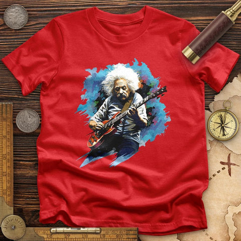 Einstein Playing Guitar T-Shirt Red / S