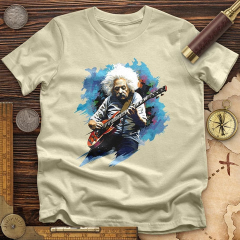 Einstein Playing Guitar T-Shirt Natural / S