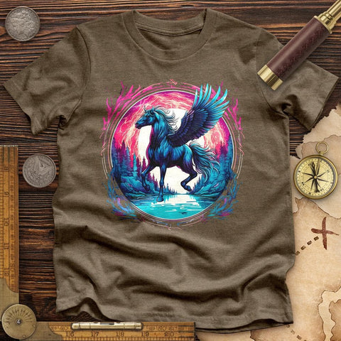 Enchanted Pegasus High Quality Tee Heather Olive / S