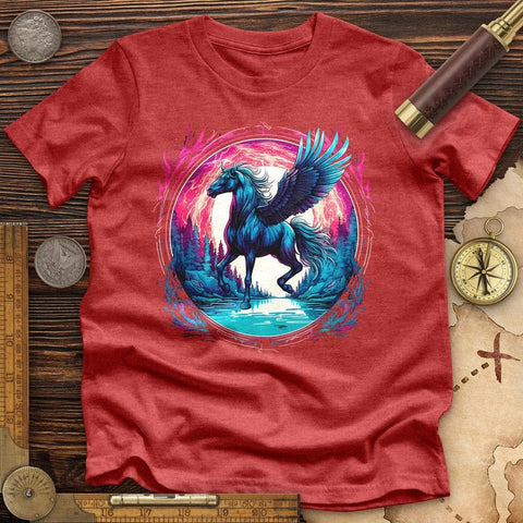 Enchanted Pegasus Premium QualityTee Heather Red / S