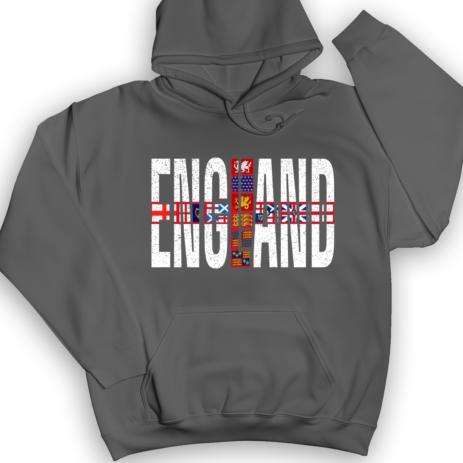 English Flags 1 Hoodie Charcoal / S
