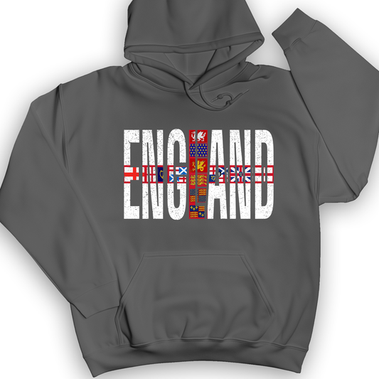 English Flags 1 Hoodie Charcoal / S