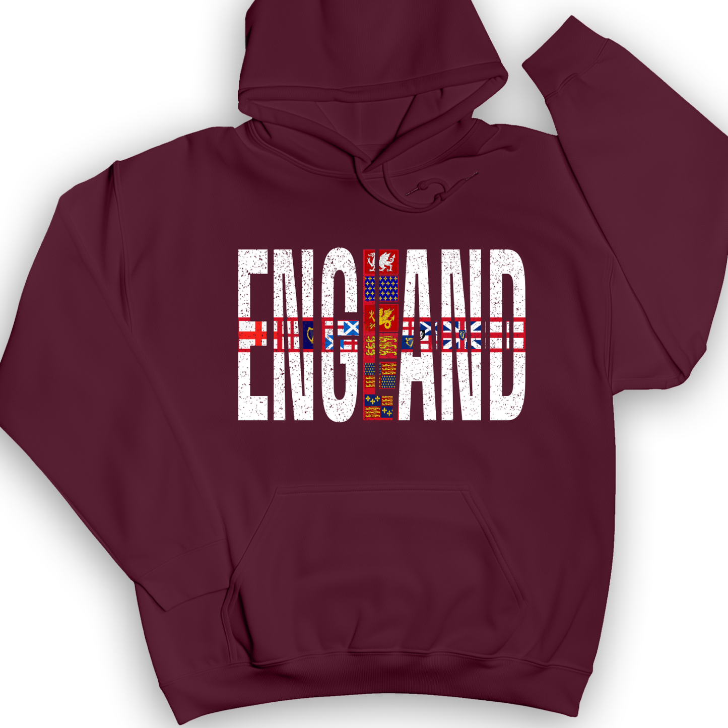 English Flags 1 Hoodie Maroon / S