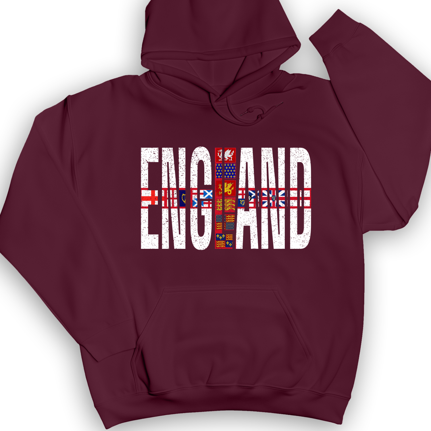 English Flags 1 Hoodie Maroon / S