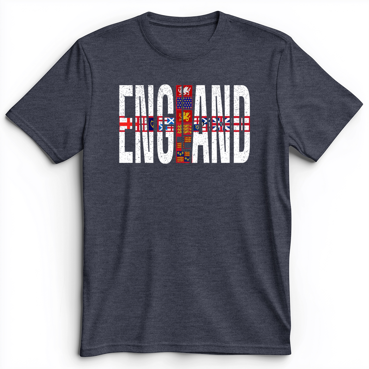 English Flags 1 Premium Tee Heather Navy / S