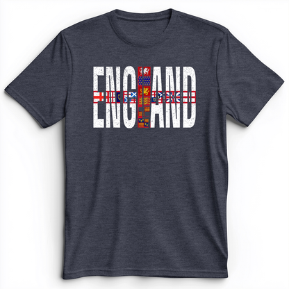 English Flags 1 Premium Tee Heather Navy / S