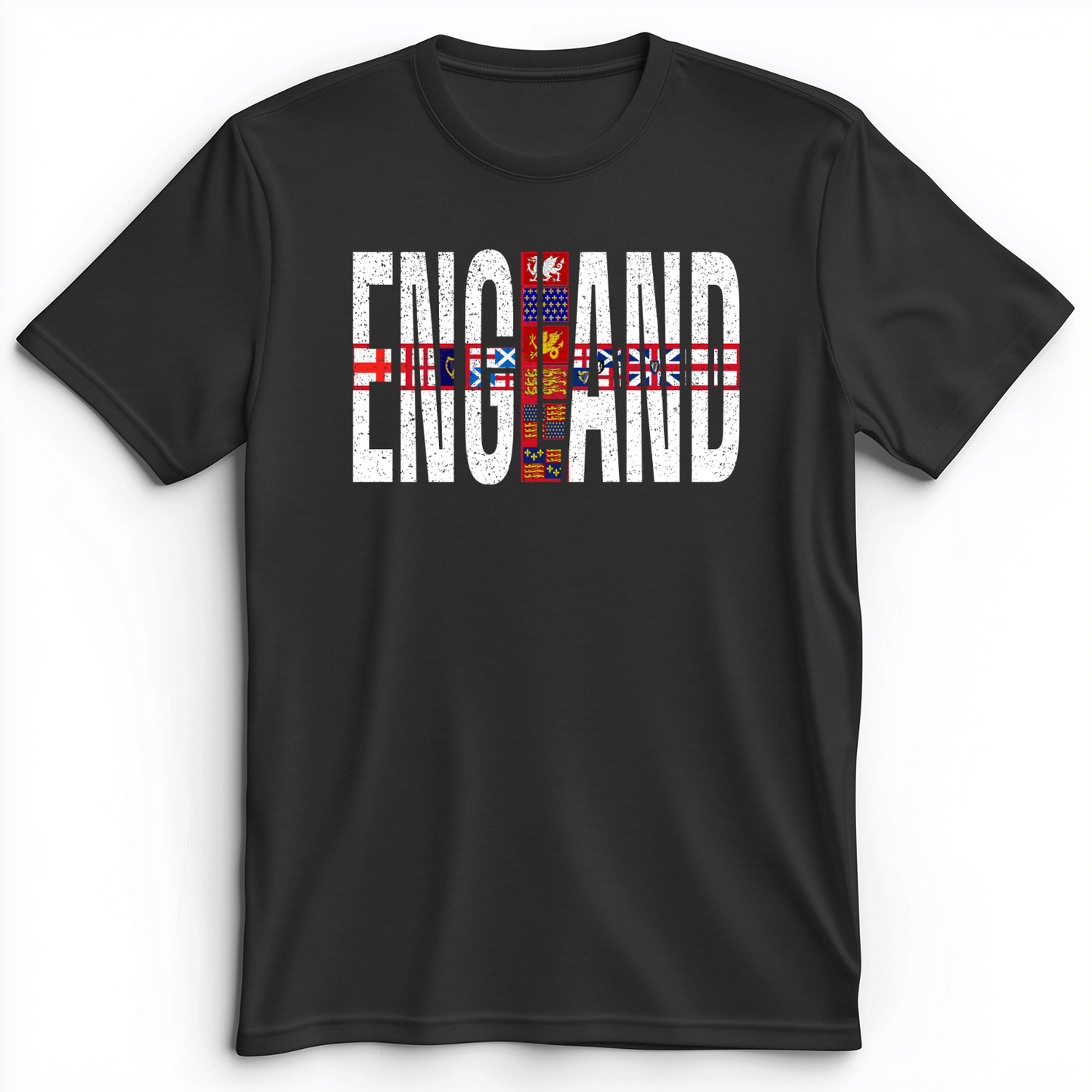 English Flags 1 Premium Tee Dark Grey Heather / S