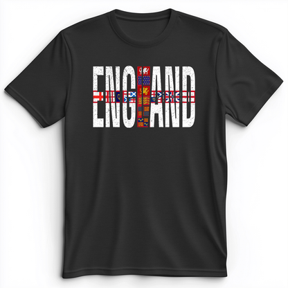 English Flags 1 Premium Tee Dark Grey Heather / S
