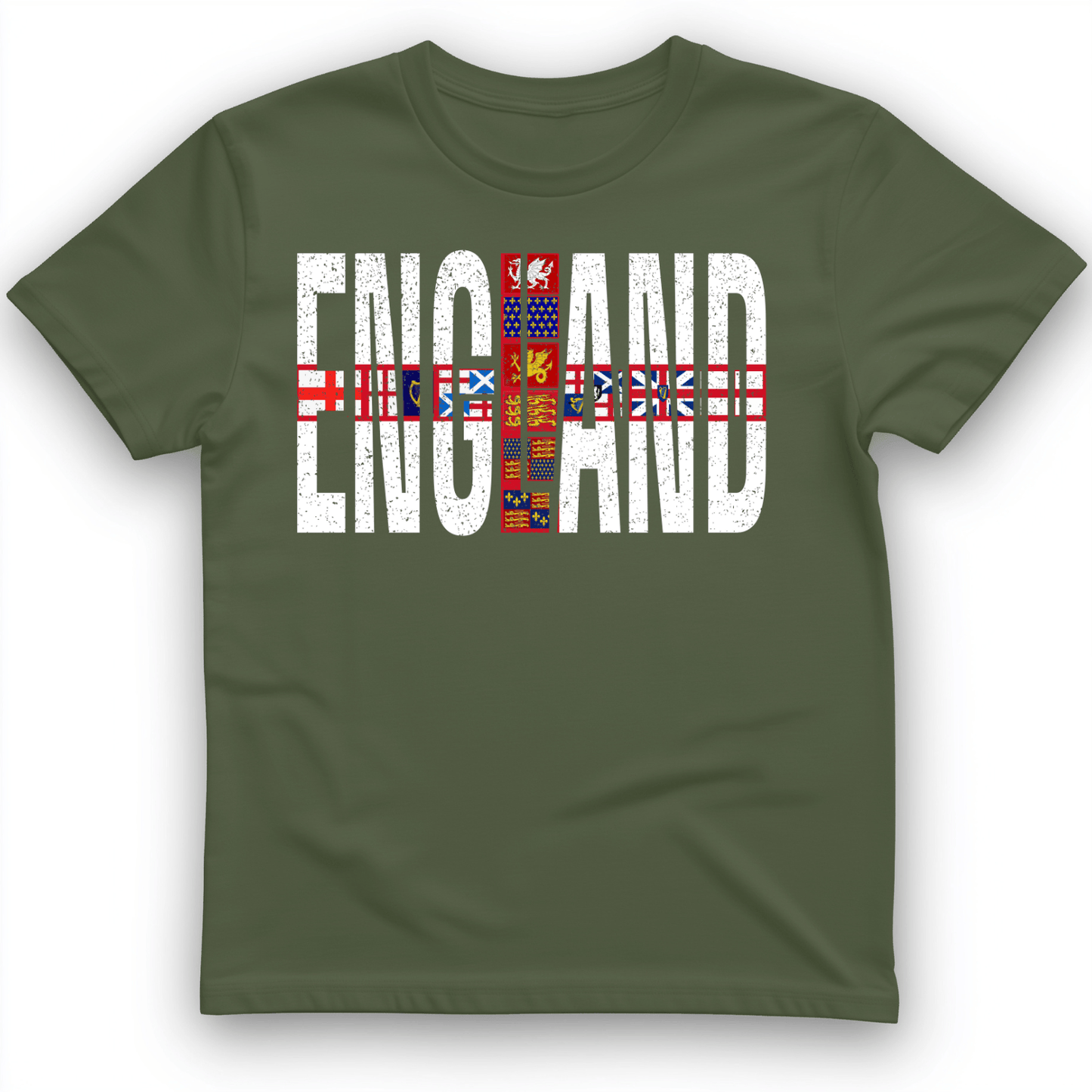 English Flags 1 T-Shirt Military Green / S