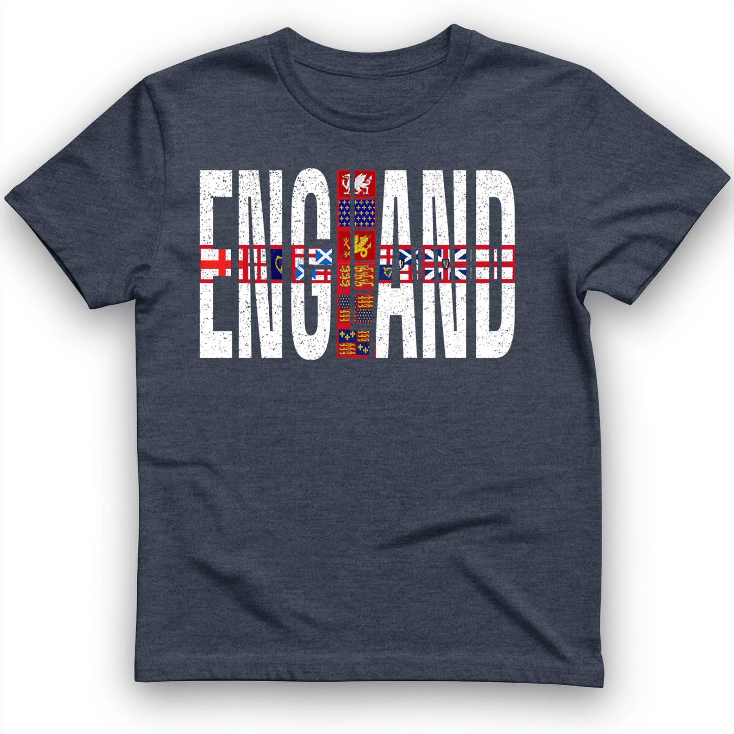 English Flags 1 T-Shirt Heather Navy / S