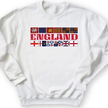 English Flags 2 Crewneck White / S
